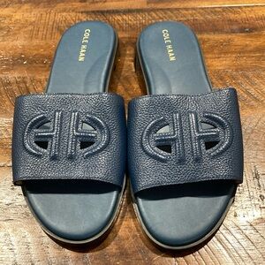 Cole Haan Navy Blue Slide Sandals